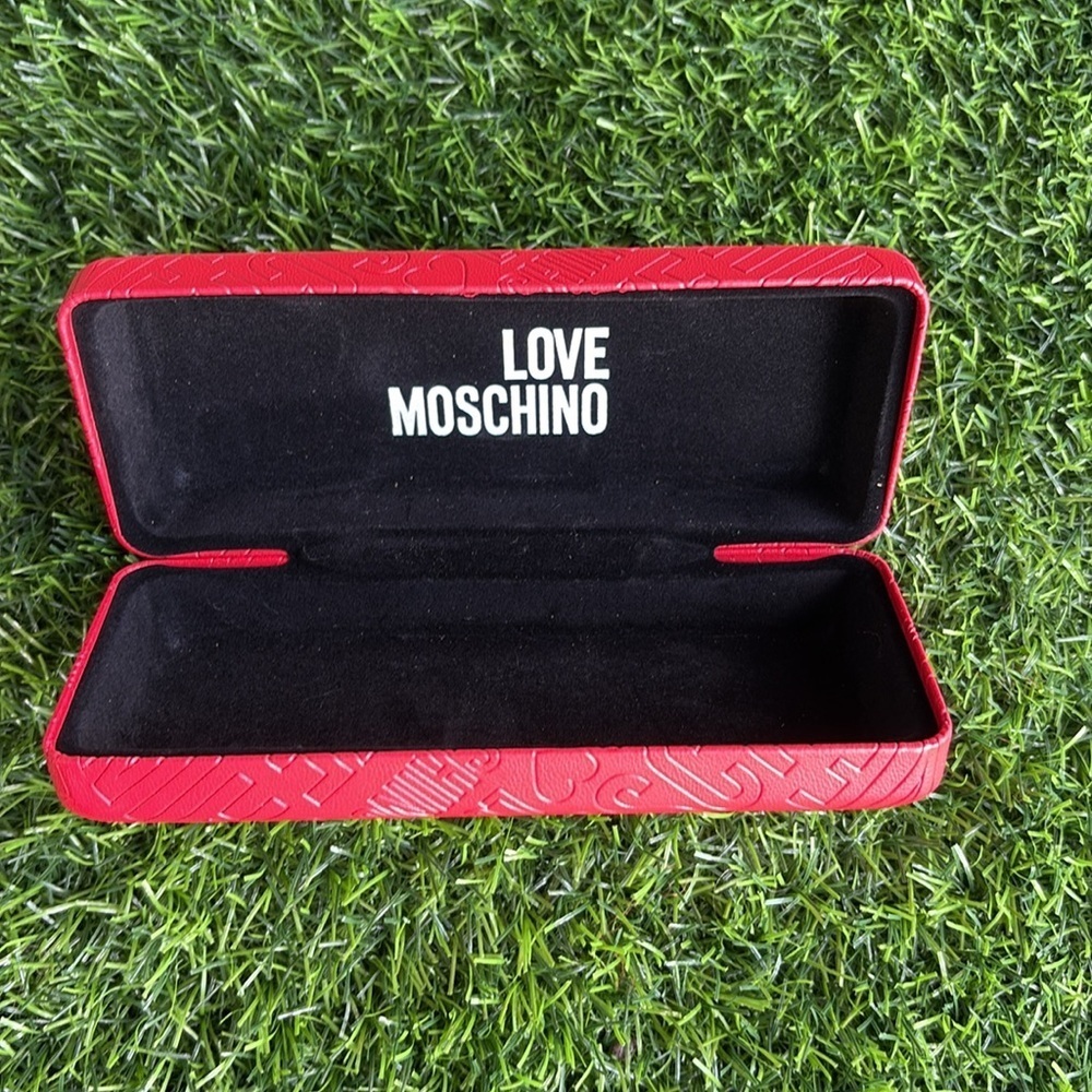 LOVE MOSCHINO Luxury Designer Hard Shell Red Sunglass Eyeglass Case - Picture 2 of 7